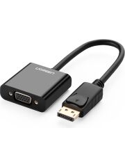 UGREEN 20415 DP109 1080P/60Hz 920x1200 1920x1080 DisplayPort Erkek to VGA Dişi Kablosu Dönüştürücü Adaptör Siyah