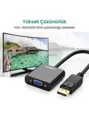 UGREEN 20415 DP109 DisplayPort to VGA Dönüştürücü Adaptör Kablosu 1080P 60Hz