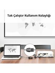 UGREEN 40253 MM105 Full HD 1080P/60Hz 1920x1080 HDMI Erkek to VGA Dişi Dönüştürücü Adaptör Siyah - 2