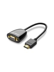 UGREEN 40253 MM105 Full HD 1080P/60Hz 1920x1080 HDMI Erkek to VGA Dişi Dönüştürücü Adaptör Siyah