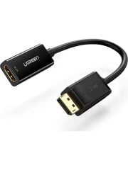 UGREEN 40363 MM137 4K Çözünürlük Desteği Mandallı Bağlantı DisplayPort Erkek to HDMI Dişi Dönüştürücü Adaptör Siyah
