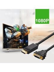 UGREEN 20405 1080P DisplayPort Erkek to DVI 24+5 Dişi Çevirici Dönüştürücü Adaptör Siyah