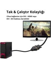UGREEN 20405 1080P DisplayPort Erkek to DVI 24+5 Dişi Çevirici Dönüştürücü Adaptör Siyah