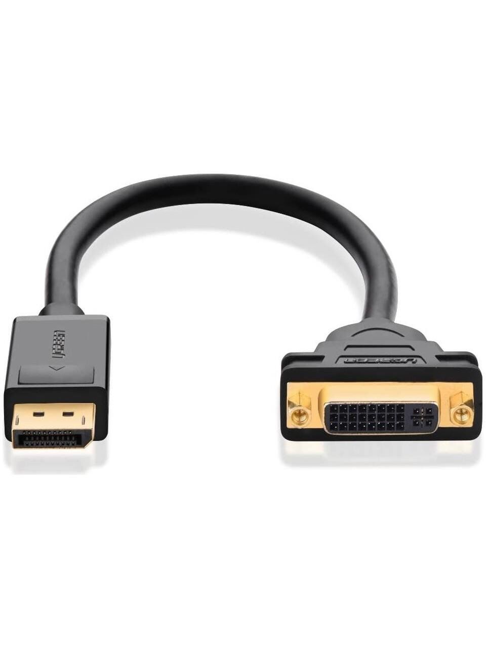 UGREEN 20405 1080P DisplayPort Erkek to DVI 24+5 Dişi Çevirici Dönüştürücü Adaptör Siyah