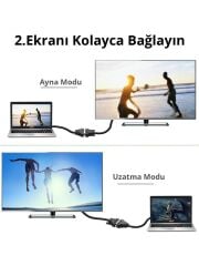 UGREEN 20405 DisplayPort Erkek to DVI 24+5 Dişi Çevirici Dönüştürücü Adaptör Kablo 1080P Çözünürlük