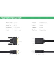 UGREEN 20118 1080P Görüntü Çözünürlüğü Çift Yönlü Veri Aktarımı DVI 24+1 Erkek to HDMI Dişi Kablosu Siyah 22cm
