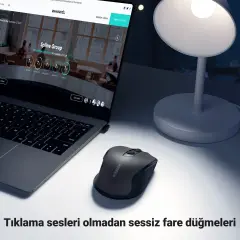 UGREEN 45389 MU006 4000dpi 2.4GHz Kablosuz Sessiz Optik Mouse Siyah