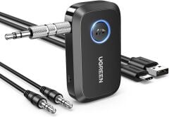 UGREEN 90748 CM596 3.5mm Aux Araç için Bluetooth 5.3 Ses Alıcısı Aktarım Adaptörü