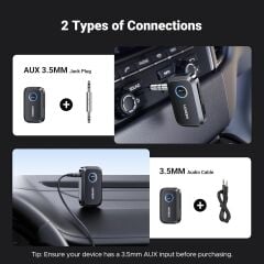 UGREEN 90748 CM596 3.5mm Aux Araç için Bluetooth 5.3 Ses Alıcısı Aktarım Adaptörü