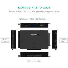 UGREEN 30353 USB-A 3.0 SATA & IDE 3.5'' + 2.5'' Harddisk Dönüştürücü Converter