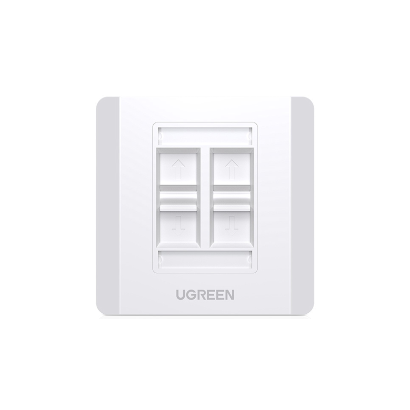 UGREEN 80443 NW144 Dört Portlu Keystone Jack Uyumlu Network Duvar Paneli Beyaz
