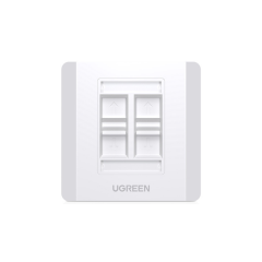 UGREEN 80443 NW144 Dört Portlu Keystone Jack Uyumlu Network Duvar Paneli Beyaz