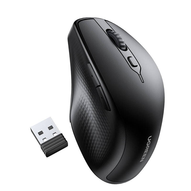 UGREEN 25440 MU101 Ergonomik Dual Mode 4000dpi 2.4GHz Kablosuz ve Bluetooth Mouse Siyah