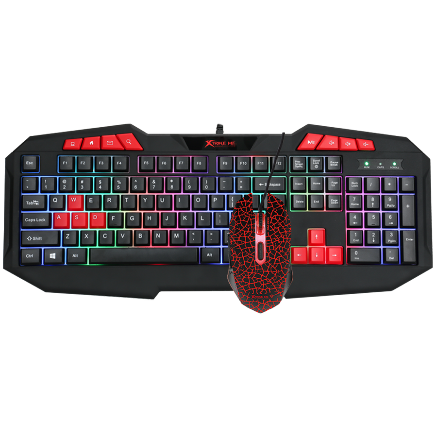 XTRİKE ME MK-503 Oyuncu Seti USB Kablolu Q Klavye Mouse Seti Siyah