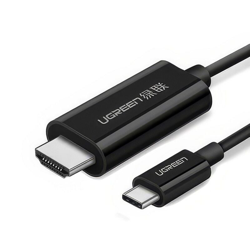 UGREEN 65188 MM121 4K USB-C to HDMI Görüntü ve Ses Aktarım Kablosu Siyah 1metre