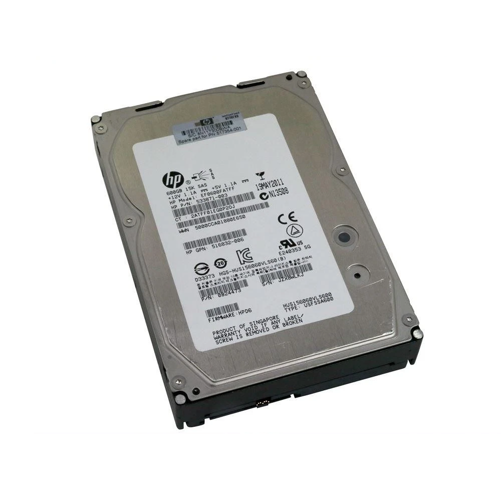 HP 600GB 15K 6G SAS 3.5'' Server Sunucu Harddisk EF0600FATFE HUS156060VLS60 606227-003 601712-001 0B24473