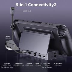 UGREEN 55733 CM800 9 in 1 USB-C to 3xUSB-A Çoklayıcı 1x4K/120Hz DisplayPort 1xRJ45 Gigabit Ethernet 1xSD 1xTF Kart Okuyucu 1xUSB-C PD 100W Şarj Desteği Çok Fonksiyonlu Bağlantı İstasyonu Siyah