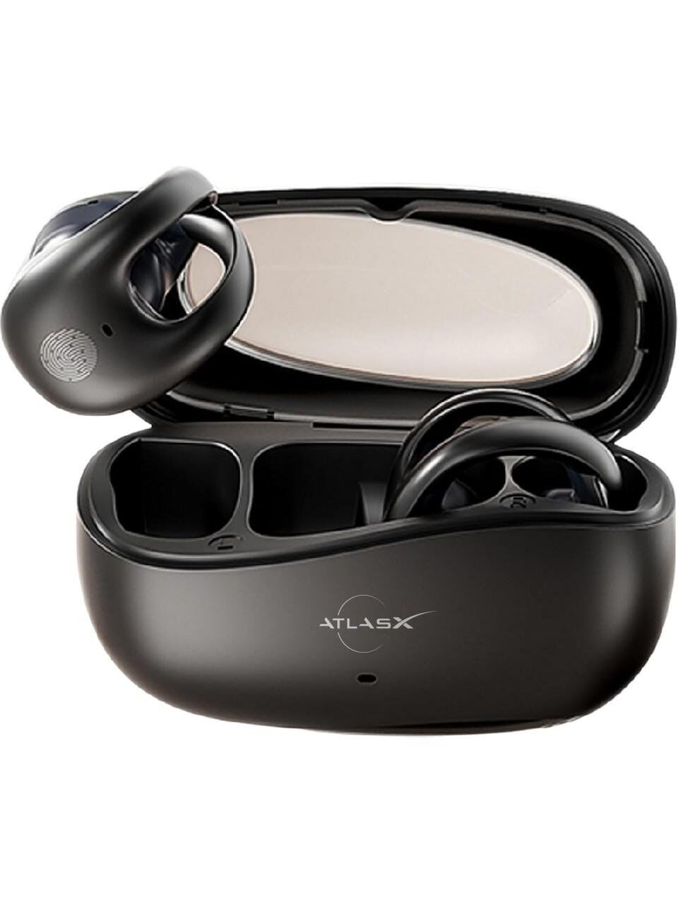 SPOVAN AtlasX AirClips BT 5.4 OWS HiFi Spor Kablosuz Kanca Bluetooth Kulaklık Siyah