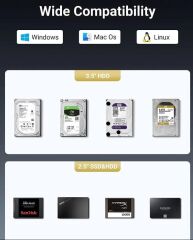 UGREEN 15974 CM646 5 Yuvalı USB-C to 2.5''-3.5'' SATA HDD SSD RAID Disk Dizisi