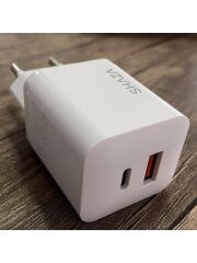 SHAZA SG2501/20/WT USB-C 20W to USB-A 18W 20W PD USB QC3.0& Type-C PD 20W Şarj Adaptörü