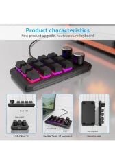 SUNTEK 12 Tuşlu Klavye RGB