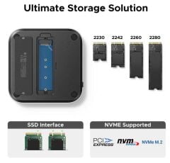 UGREEN 65487 CM481 11-in-1 USB-C Çoklayıcı Mac Mini Docking Station M.2 NVMe SSD 4K HDMI-DP RJ45 Ethernet SD-TF Kart Okuyucu 100W PD Bağlantı İstasyonu