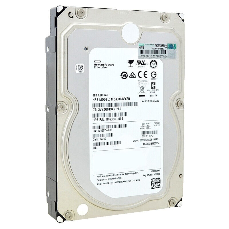 (2.EL) HPE 4TB 7.2K 12G SAS 3.5'' Server Sunucu Harddisk MB4000JVYZQ 846523-004 818369-008 1V4207-035