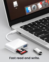 OEM 3 in 1 USB-C to USB TF/SD/microSD Kart Okuyucu