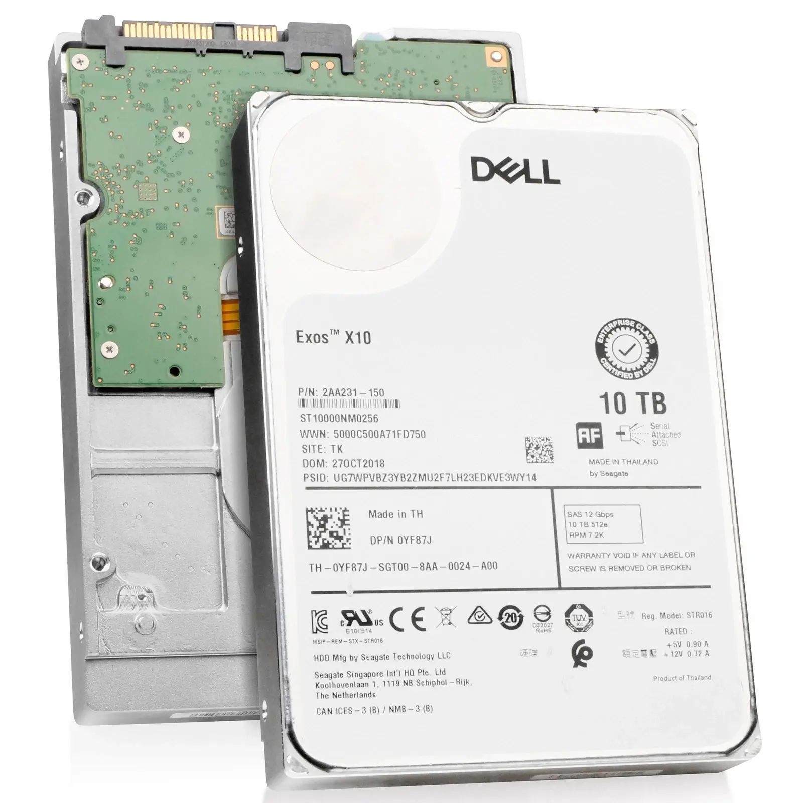 DELL EnterPrise Exos X10 10TB 7.2K 12G 512E SAS 3.5'' Sunucu Harddisk ST10000NM0256 2AA231-150 0YF87J