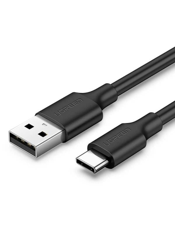 UGREEN 60116 US287 QC 3.0 Hızlı Şarj USB-A to USB-C Hızlı Şarj Kablosu Siyah 1metre
