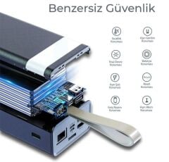 WOYAX by DEJİ WY-30F 30000mAh Dijital Göstergeli 22.5W Hızlı Taşınabilir Powerbank Şarj Cihazı Siyah - 2