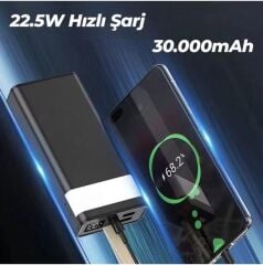 WOYAX by DEJİ WY-30F 30000mAh Dijital Göstergeli 22.5W Hızlı Taşınabilir Powerbank Şarj Cihazı Siyah