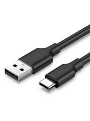 UGREEN 60117 US287 QC 3.0 Hızlı Şarj USB-A to USB-C Hızlı Şarj Kablosu Siyah 1.5metre