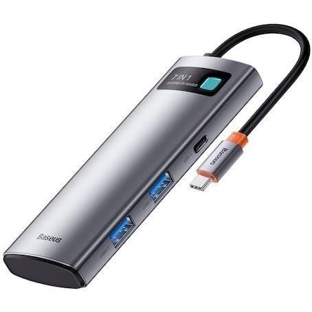 BASEUS Metal Gleam Series 7 in 1 Multifonksiyonel Type-C Hub Adaptör Docking Station WKWG020113