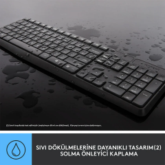 LOGİTECH MK235 USB Kablosuz Q Klavye Mouse Seti Siyah (920-007925)