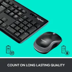 LOGİTECH MK270 USB Kablosuz Q Klavye Mouse Seti Siyah (920-004525) - 2