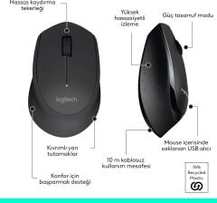 LOGITECH MK345 Comfort USB Kablosuz Q Klavye Mouse Seti Siyah (920-006514)