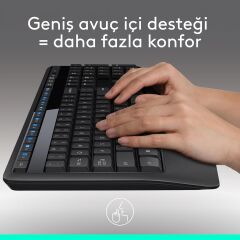 LOGITECH MK345 Comfort USB Kablosuz Q Klavye Mouse Seti Siyah (920-006514) - 2