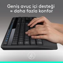LOGITECH MK345 Comfort USB Kablosuz Q Klavye Mouse Seti Siyah (920-006514) - 2