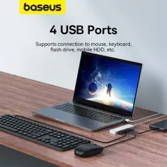 BASEUS UltraJoy Series 4 in 1 4 Port USB-A to USB 3.0x4 HUB Lite 50cm Küme Moon White B0005280B211-02 - 2