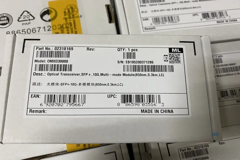 HUAWEİ 10G LC SFP+ Multi-Mode Module Optical Transceiver 850nm 0.3km OMXD30000