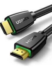UGREEN 40411 HD118 HDMI Kablo 4K 18GB/s HDMI 2.0 Örgülü Görüntü ve Ses Aktarma Kablosu Siyah 3metre