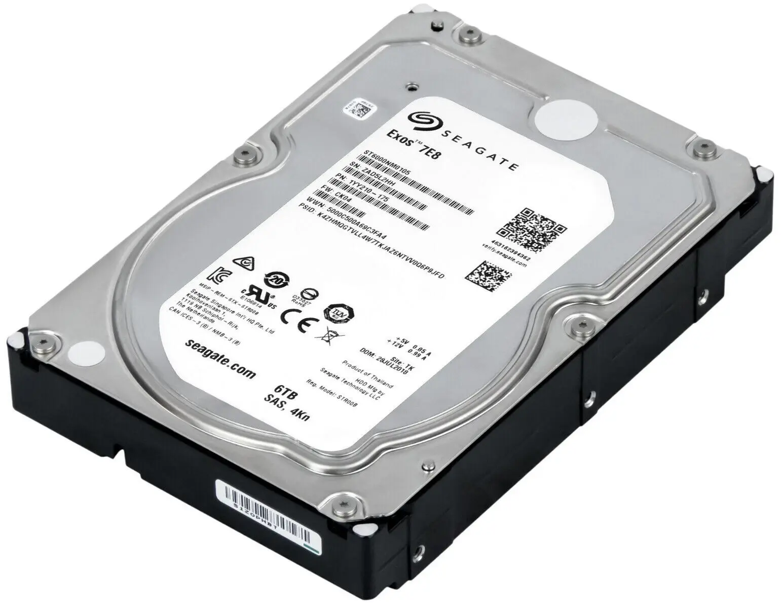 (2.EL) SEAGATE Exos 7E8 6TB 7.2K 12G SAS 3.5'' Server Sunucu Harddisk ST6000NM0105 1YY210-004