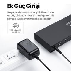 UGREEN 40203 8 Port HDMI Çoklayıcı Splitter 4K Ultra HD 3840x2160 30Hz 35metre İletim Mesafesi