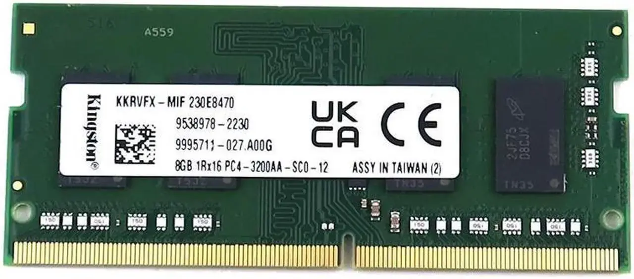 KİNGSTON 8GB DDR4 3200MHz 1Rx16 PC4-3200AA CL22 SODIMM Notebook Ram KKRVFX-MIF 4511836F