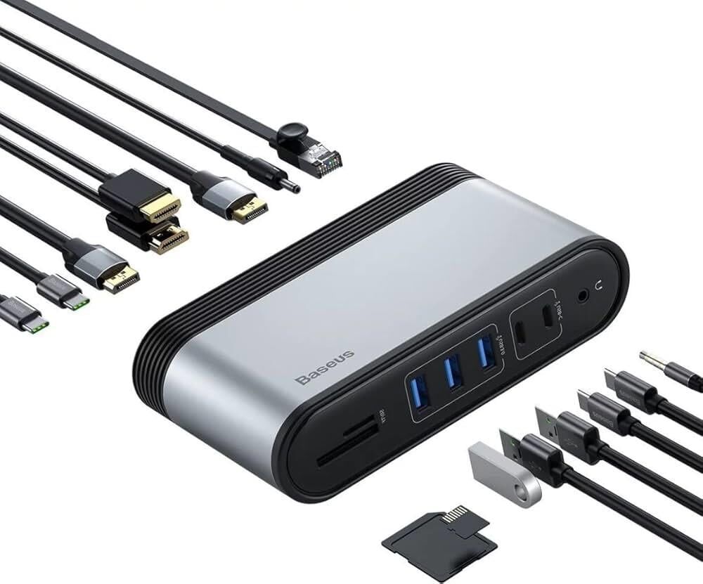BASEUS Working Station 16 in 1 Çok Fonksiyonlu Type-C HUB Adaptör CAHUB-HG0G