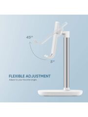 UGREEN 60343 LP177 Ayarlanabilir Açı Masaüstü Telefon Standı Beyaz Şarj İçin Boşluklu Tasarım Sağlam ve Dayanıklı - 2