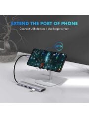 UGREEN 50209 CM136 5 in 1 USB-C to 3xUSB Çoklayıcı 1x4K/30Hz HDMI 1xPD USB-C 100W PD Şarj Desteği Çok Fonksiyonlu Bağlantı İstasyonu