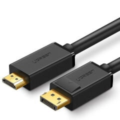 UGREEN 10204 DP101 3D 4K Görüntü Desteği DisplayPort to HDMI 2.0 Kablosu Siyah 5metre