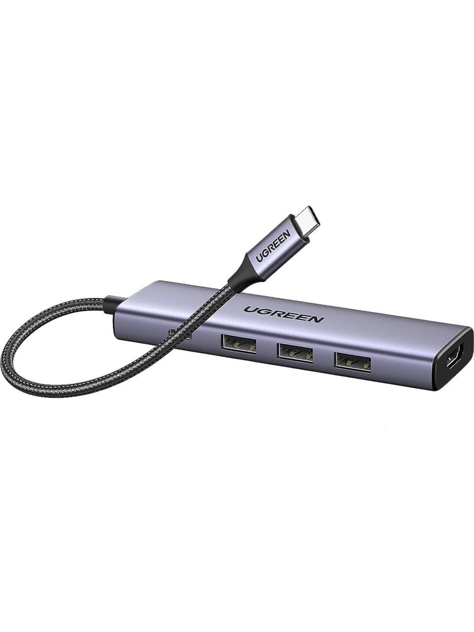 Ugreen 15597 CM511 5 in 1 USB-C Hub Çoklayıcı HDMI 4K 60Hz 3 Port USB 3.0 100W Şarj Bağlantı İstasyonu